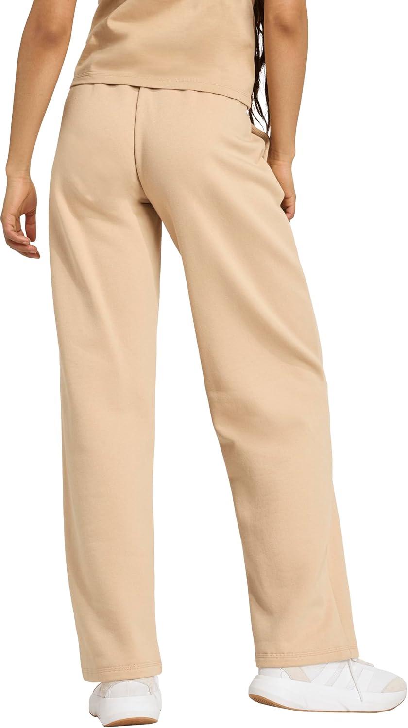 image:imageadidas Womens Essentials Small Logo Feelcozy Open Hem PantsWarm SandstoneWhite