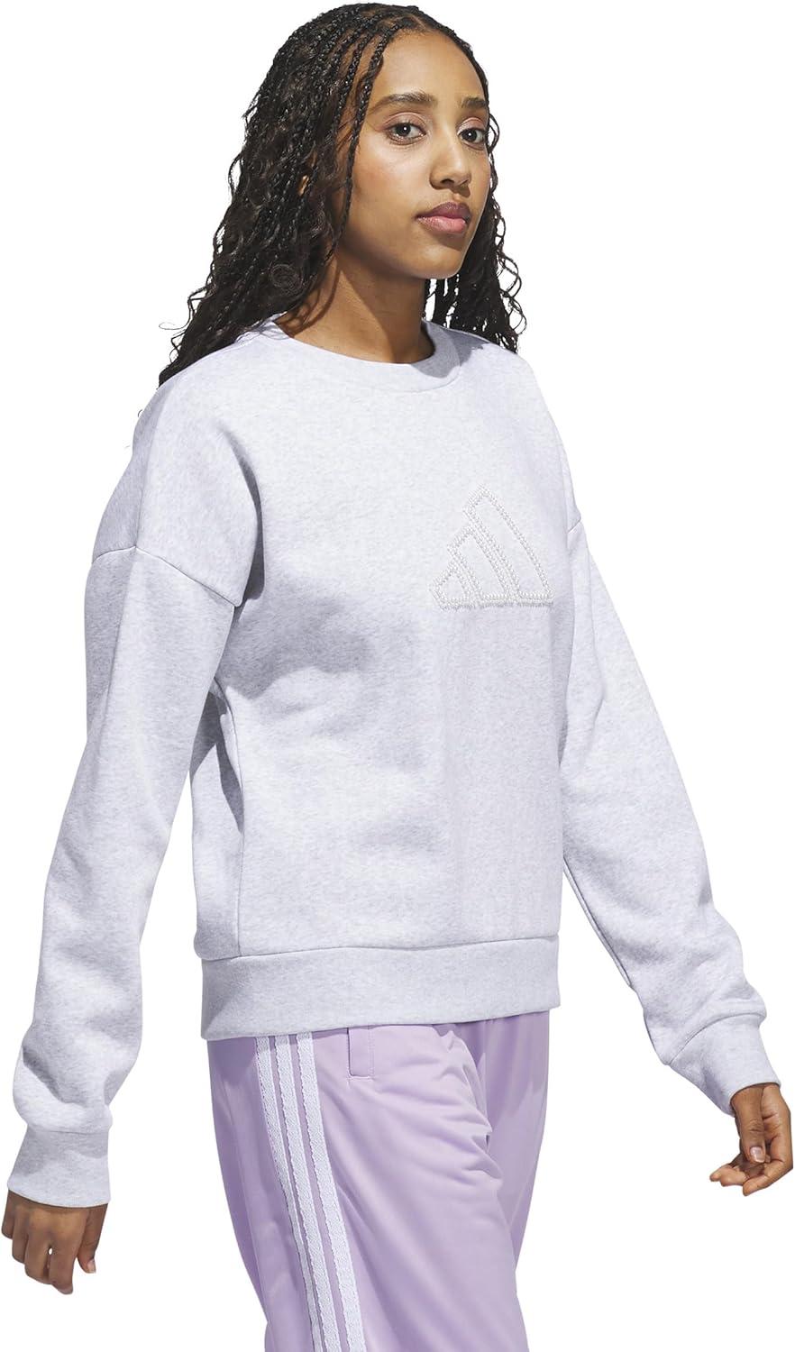 image:imageadidas womens Seasonal Essentials Pearls Graphic SweatshirtLight Grey Heather