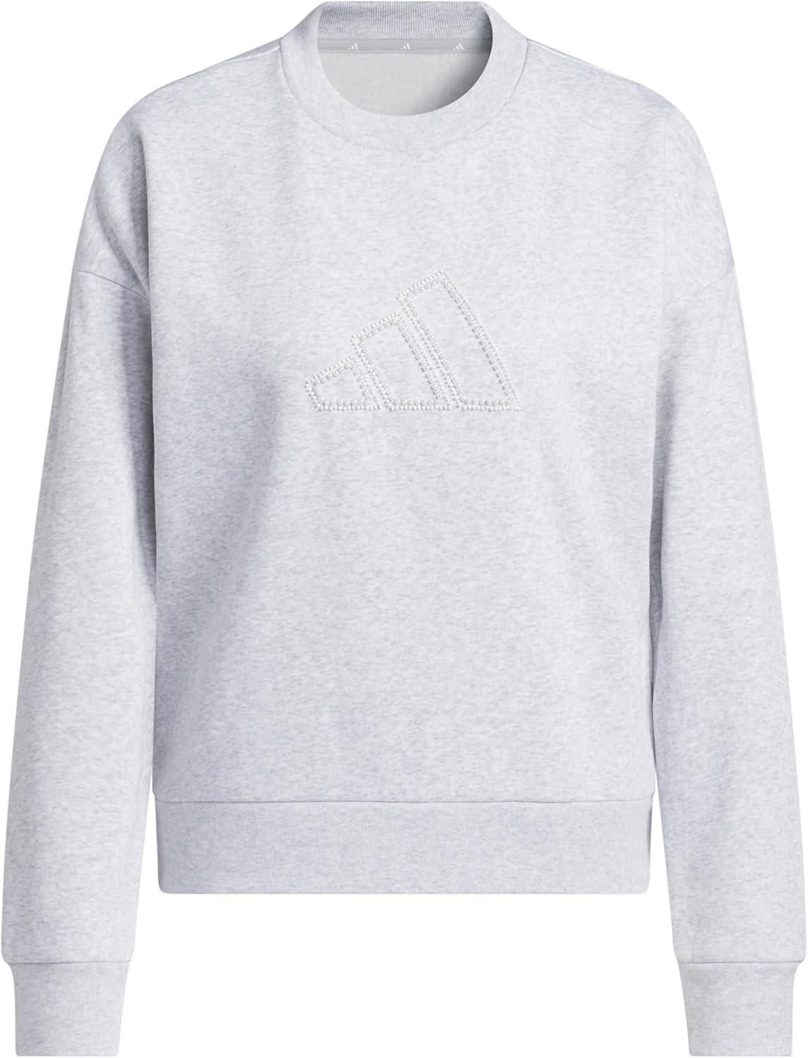image:imageadidas womens Seasonal Essentials Pearls Graphic SweatshirtLight Grey Heather