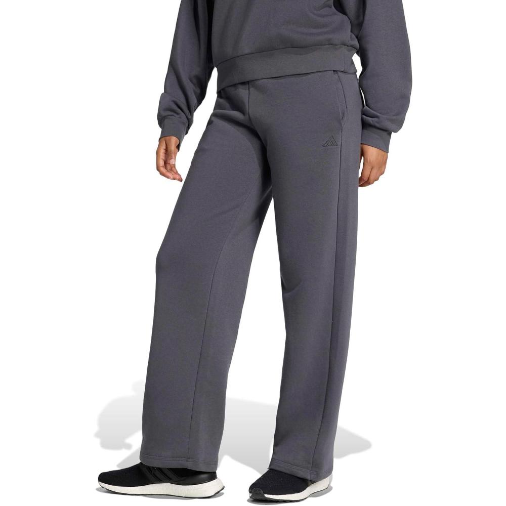 image:imageadidas Womens Essentials Small Logo Feelcozy Open Hem PantsGreyBlack