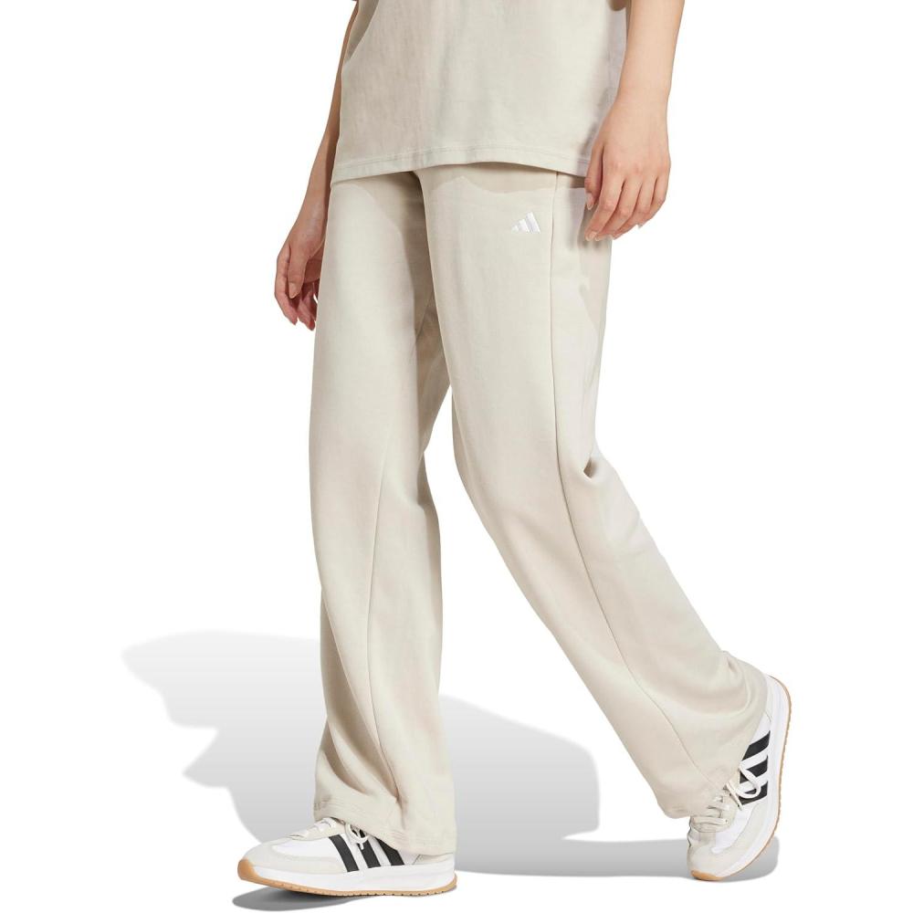 image:imageadidas Womens Essentials Small Logo Feelcozy Open Hem PantsWonder AluminaWhite