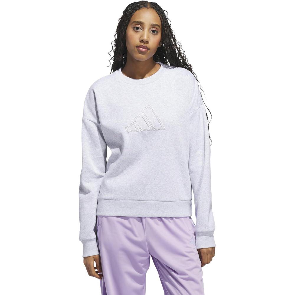 image:imageadidas womens Seasonal Essentials Pearls Graphic SweatshirtLight Grey Heather