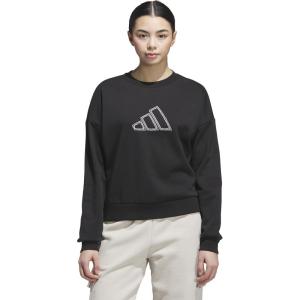 adidas womens Seasonal Essentials Pearls Graphic Sweatshirt(Black)