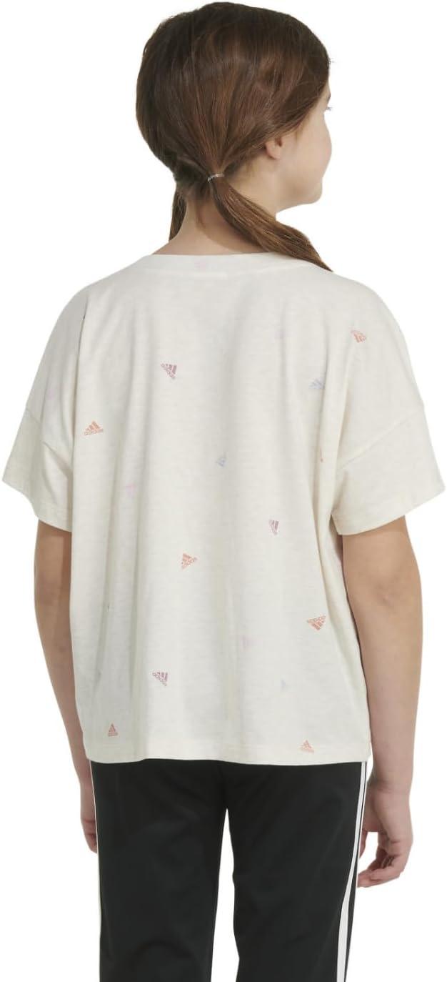 image:imageAdidas Girls Short Sleeve Tee TShirtOatmeal Heather