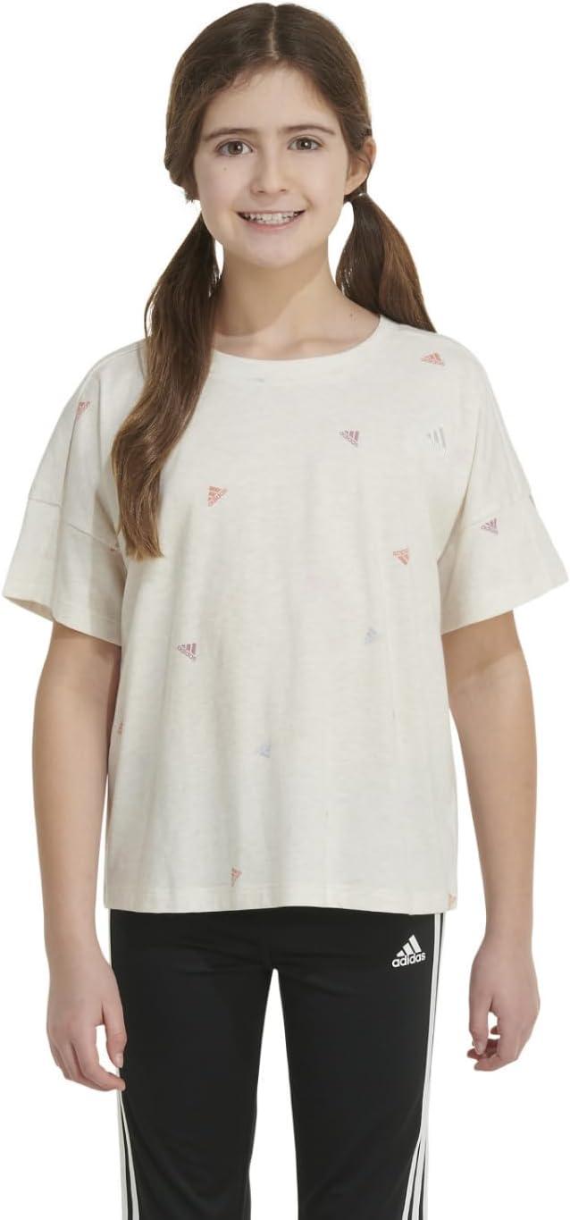 image:imageAdidas Girls Short Sleeve Tee TShirtOatmeal Heather