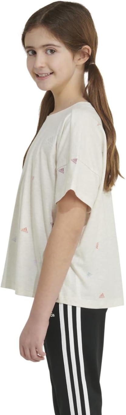 image:imageAdidas Girls Short Sleeve Tee TShirtOatmeal Heather