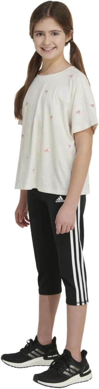 image:imageAdidas Girls Short Sleeve Tee TShirtOatmeal Heather
