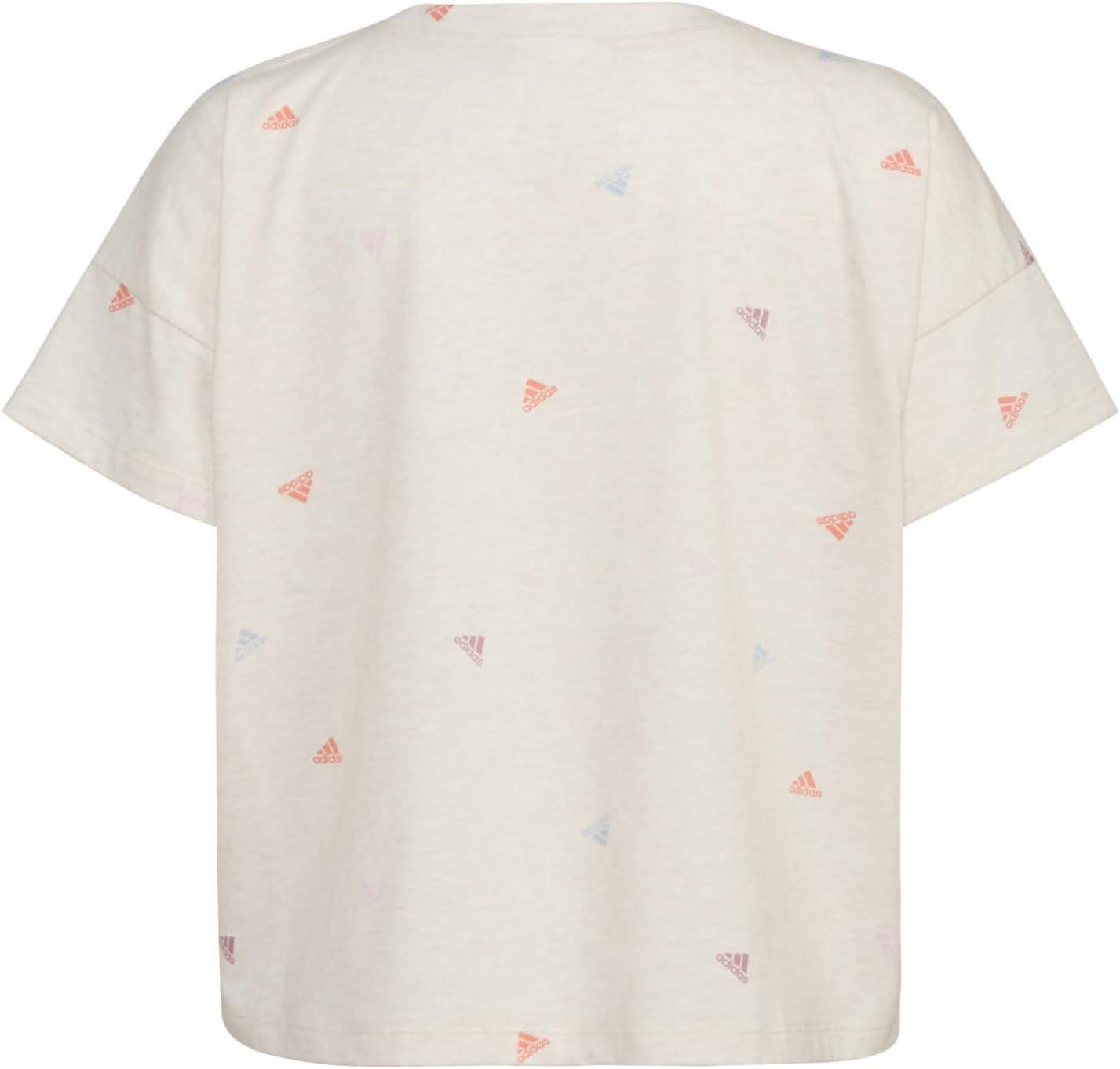 image:imageAdidas Girls Short Sleeve Tee TShirtOatmeal Heather