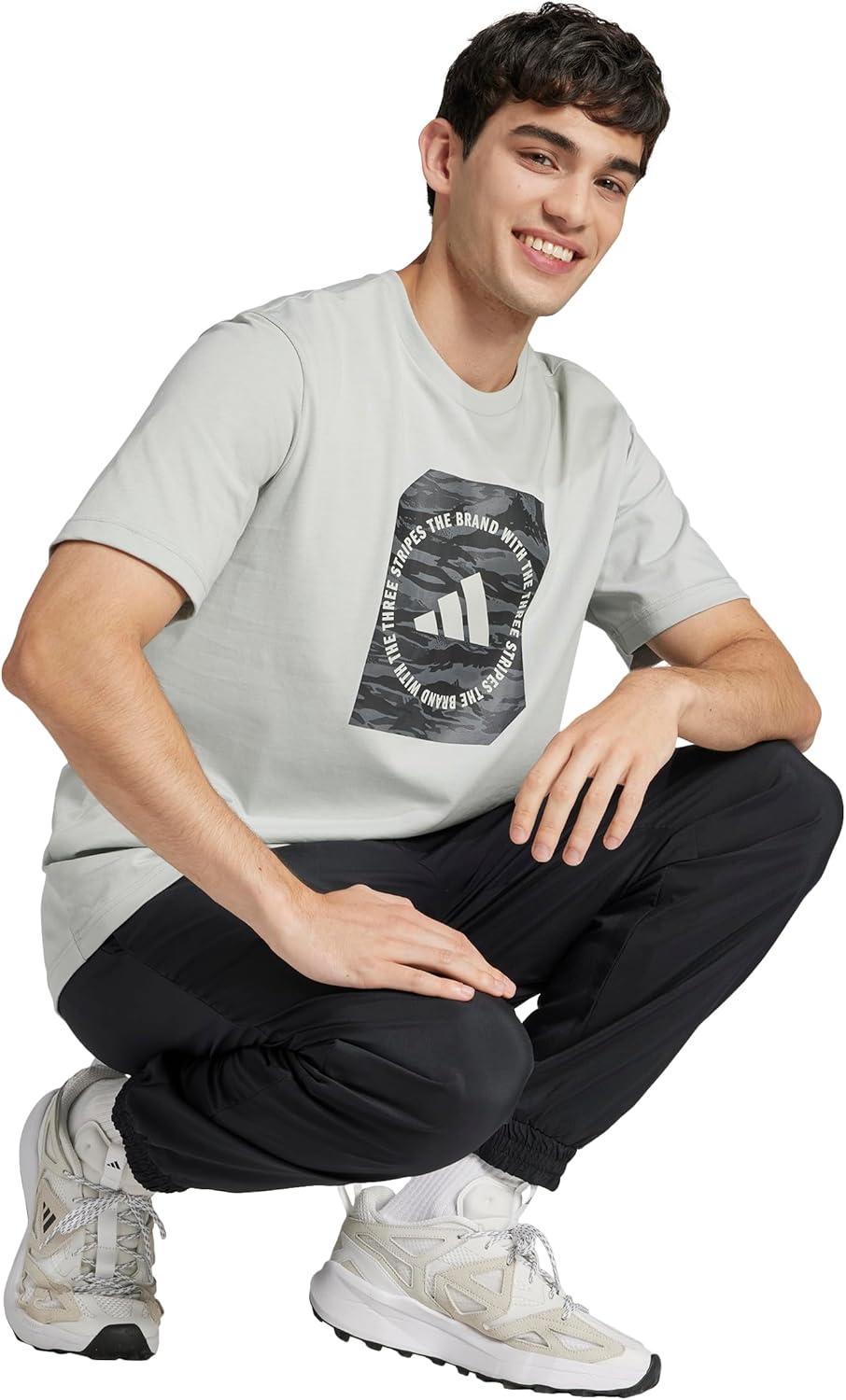 image:imageAdidas Mens Camouflage Shape Graphic TShirtWonder Silver