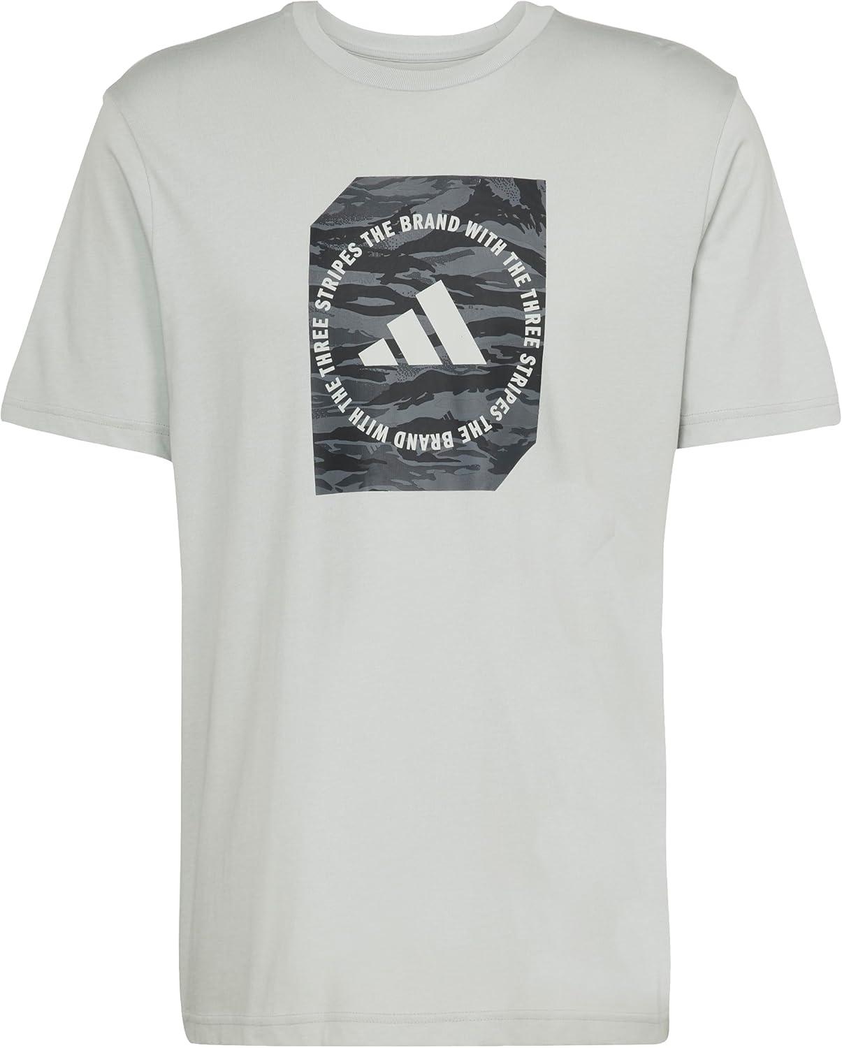 image:imageAdidas Mens Camouflage Shape Graphic TShirtWonder Silver