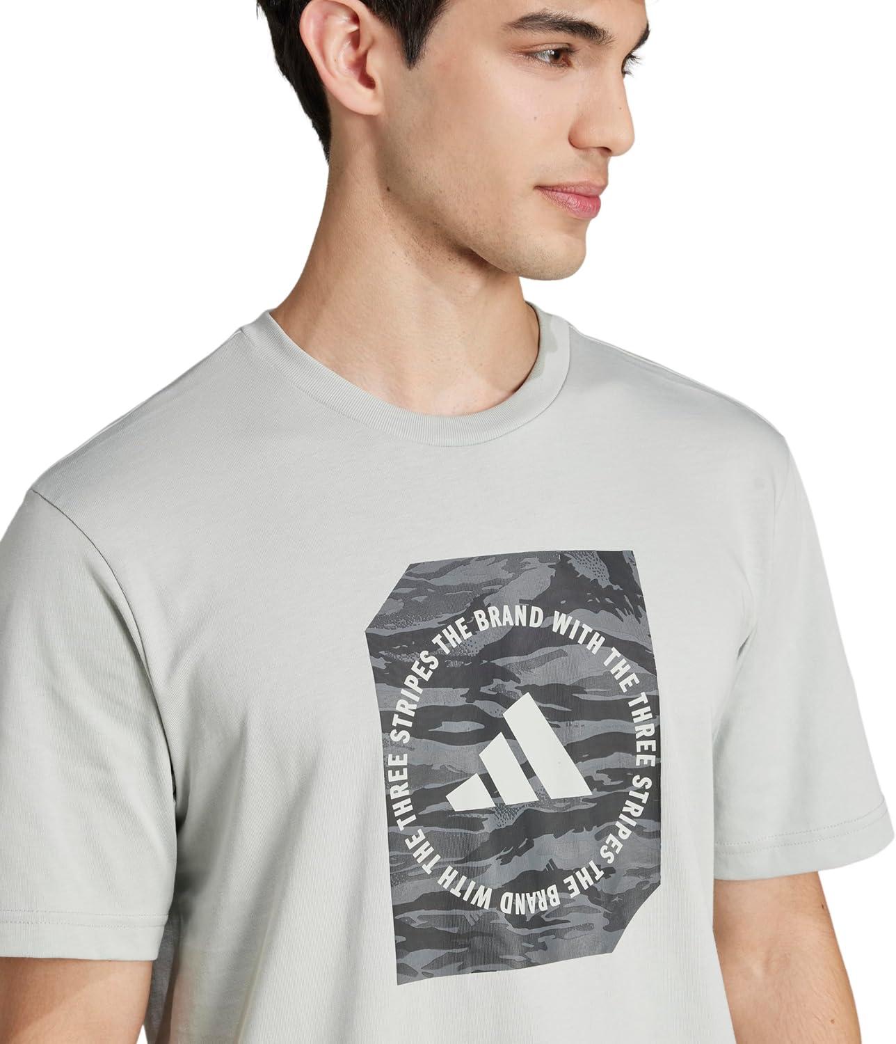 image:imageAdidas Mens Camouflage Shape Graphic TShirtWonder Silver
