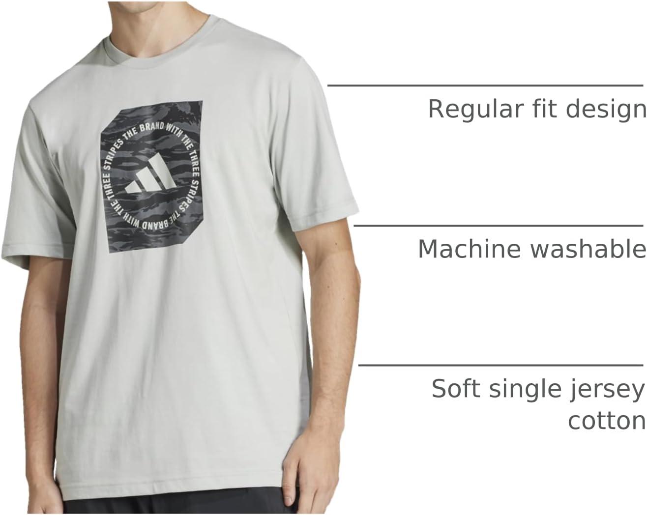 image:imageAdidas Mens Camouflage Shape Graphic TShirtWonder Silver
