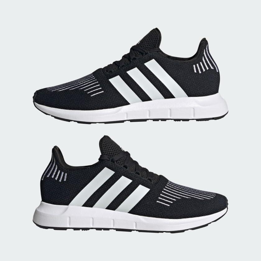 image:imageadidas Mens Swift Run 10 Running ShoesCore BlackWhiteWhite