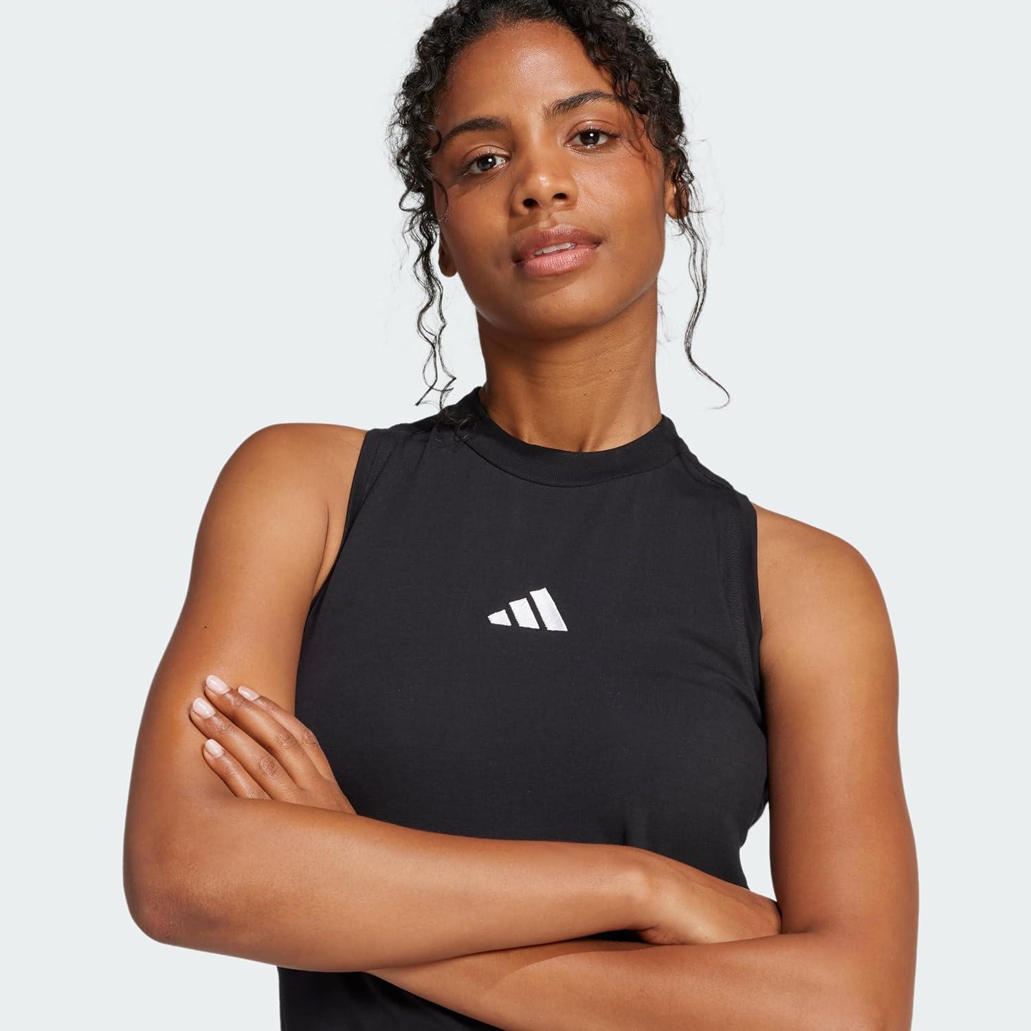 image:imageadidas Womens Essentials 3Stripes Long Racerback DressBlack