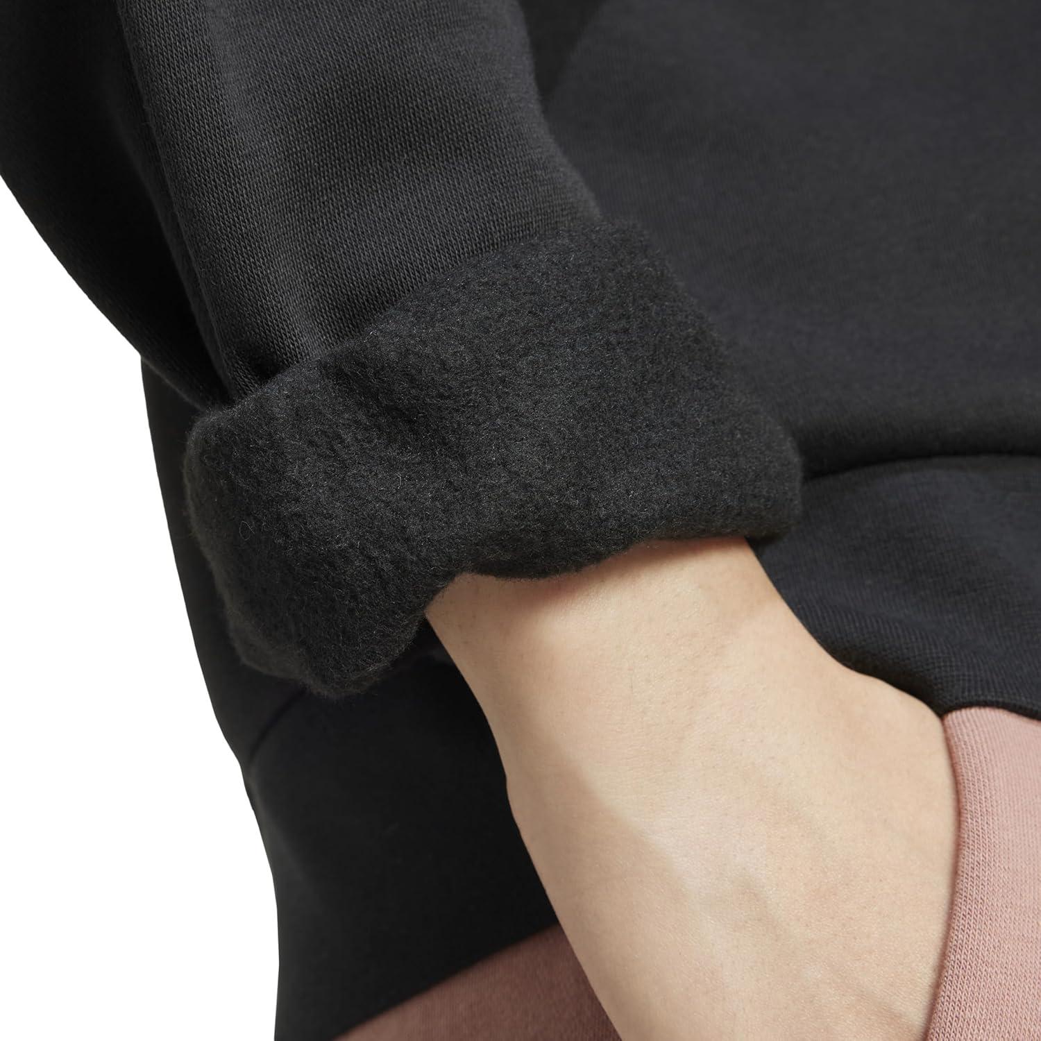image:imageadidas Womens Essentials Small Logo Feel Cozy SweatshirtBlackWhite