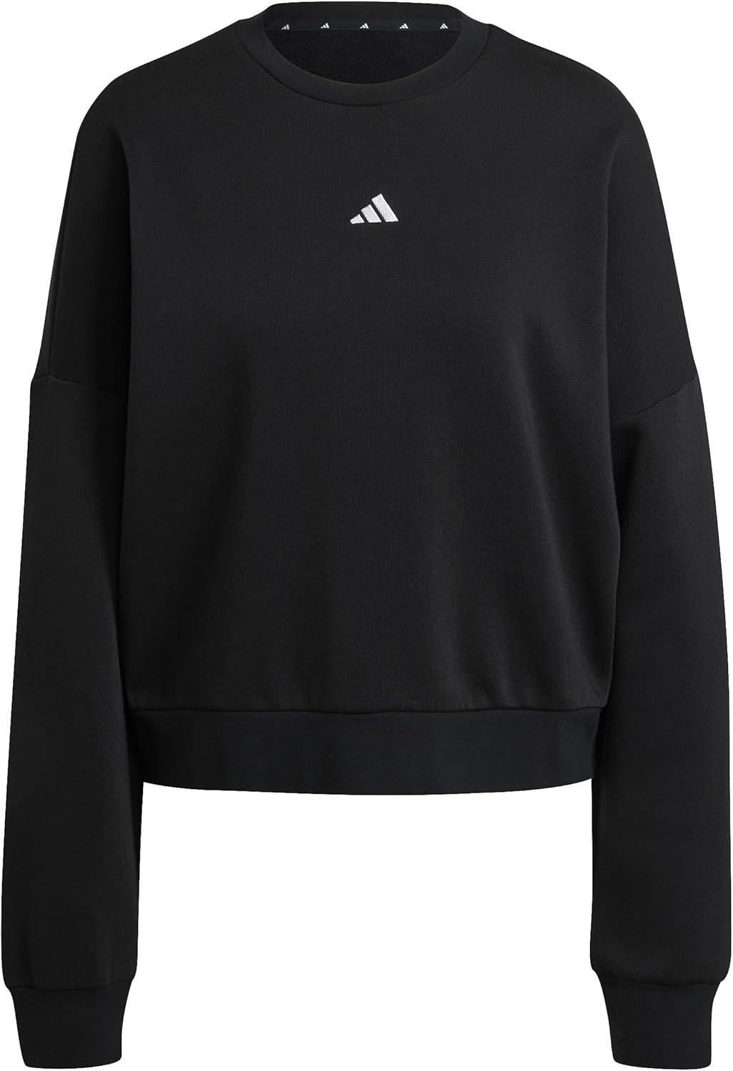 image:imageadidas Womens Essentials Small Logo Feel Cozy SweatshirtBlackWhite