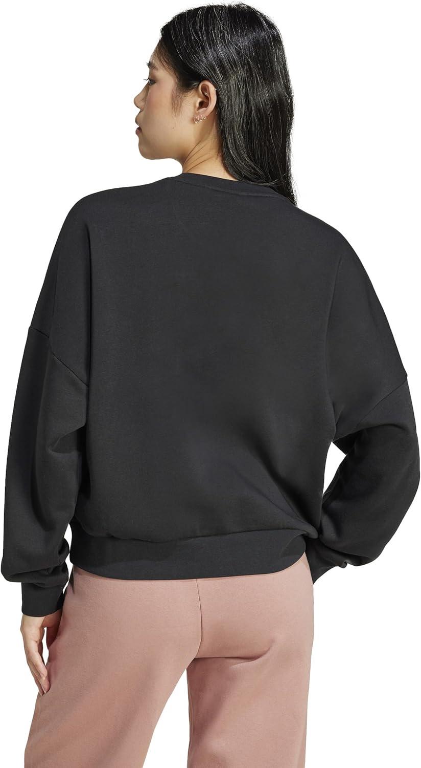 image:imageadidas Womens Essentials Small Logo Feel Cozy SweatshirtBlackWhite