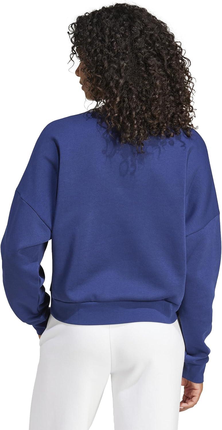 image:imageadidas Womens Essentials Small Logo Feel Cozy SweatshirtDark BlueWhite
