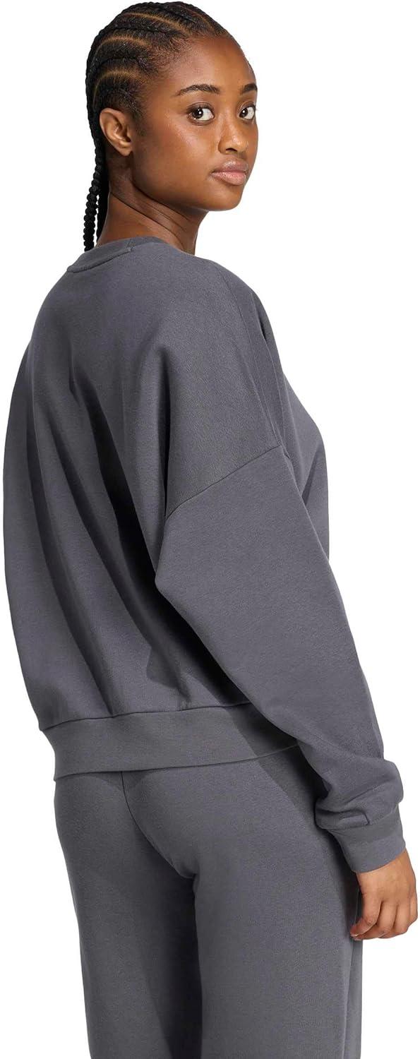 image:imageadidas Womens Essentials Small Logo Feel Cozy SweatshirtGreyBlack