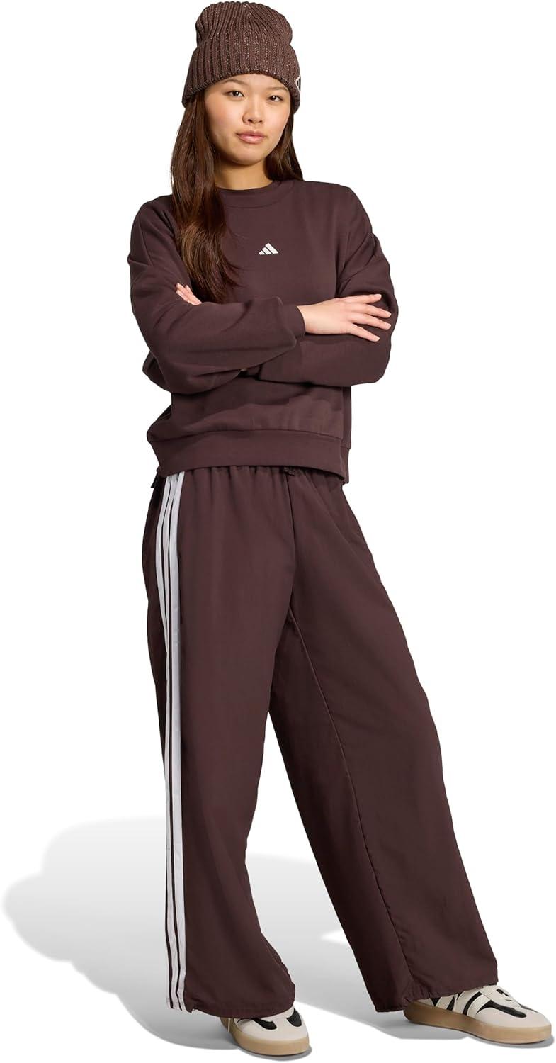 image:imageadidas Womens Essentials Small Logo Feel Cozy SweatshirtShadow BrownWhite