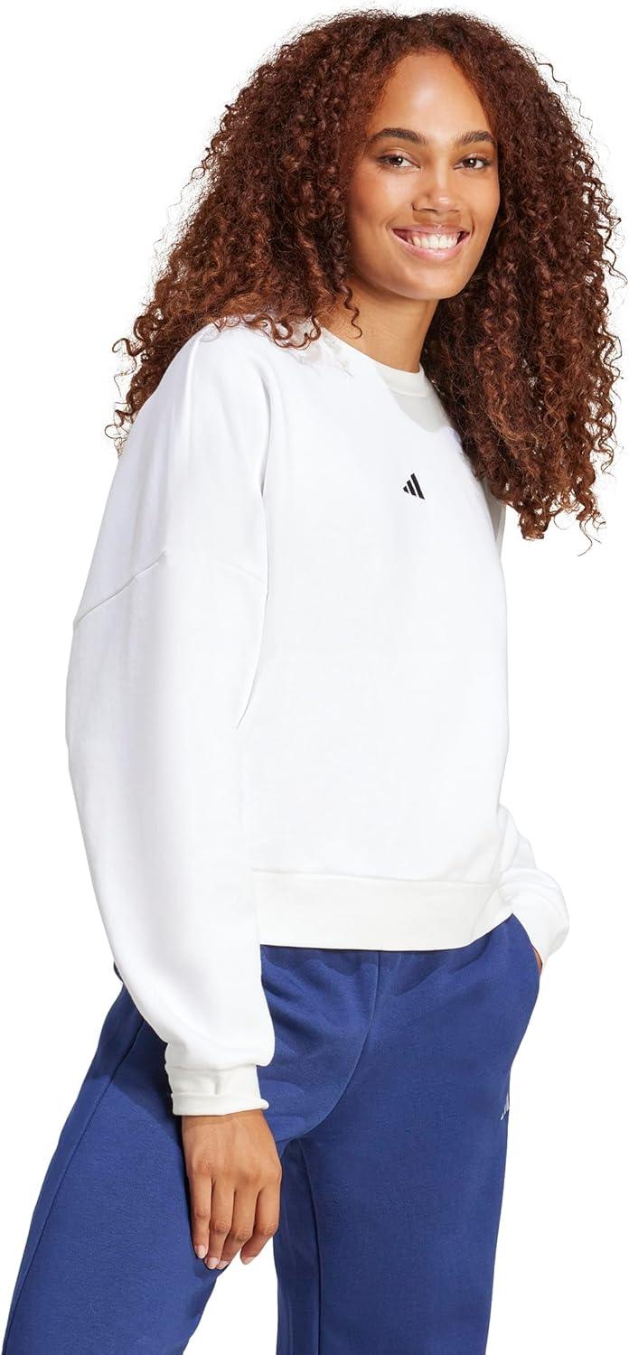 image:imageadidas Womens Essentials Small Logo Feel Cozy SweatshirtWhiteBlack