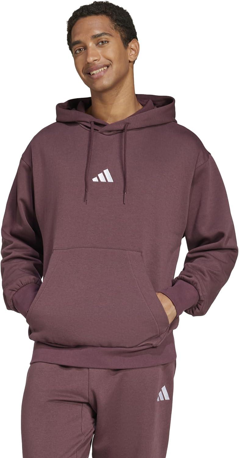 image:imageadidas mens Essentials Feelcozy Fleece HoodieAurora RubyWhite
