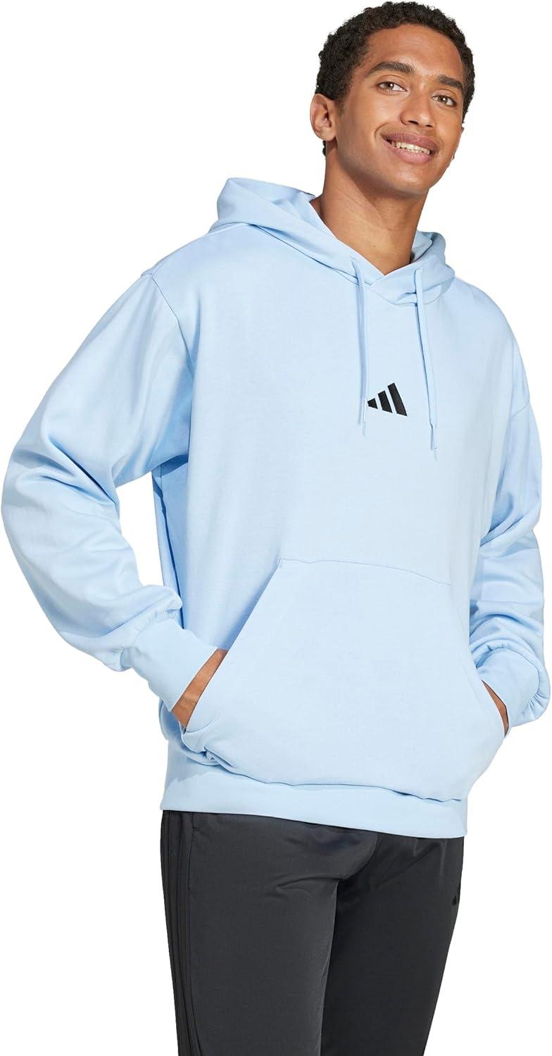 image:imageadidas mens Essentials Feelcozy Fleece HoodieBlueBlack