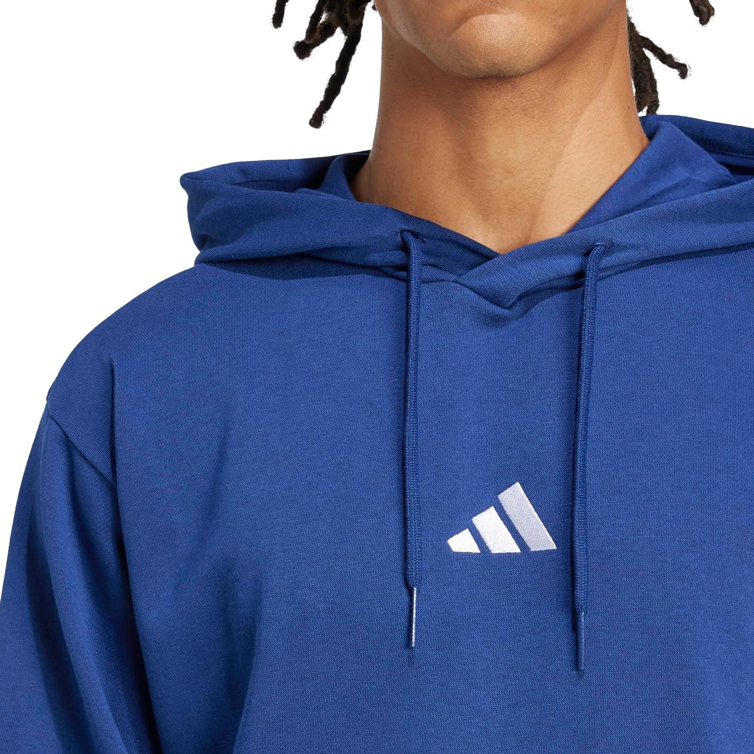 image:imageadidas mens Essentials Feelcozy Fleece HoodieDark BlueWhite