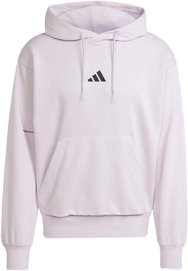 image:imageadidas mens Essentials Feelcozy Fleece HoodieIce LavenderBlack