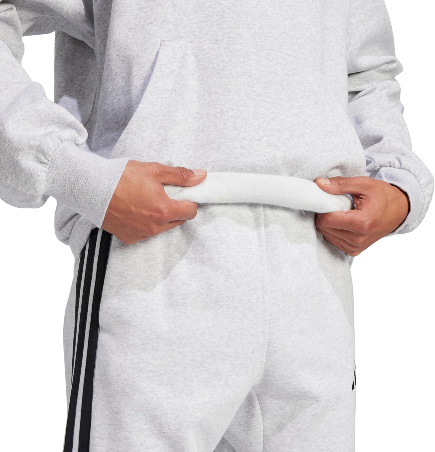 image:imageadidas mens Essentials Feelcozy Fleece HoodieLight Grey HeatherBlack