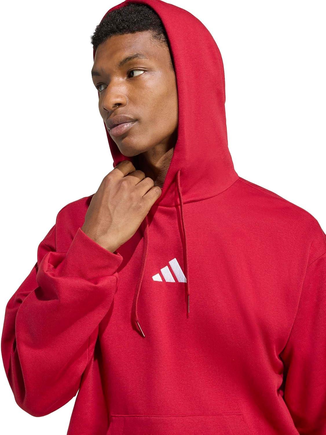 image:imageadidas mens Essentials Feelcozy Fleece HoodieMaroonWhite