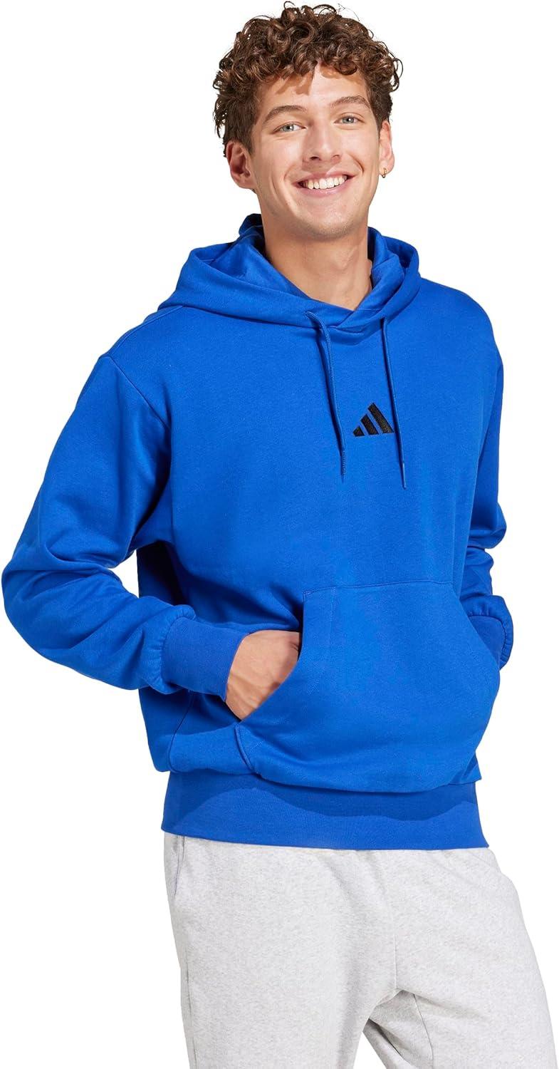 image:imageadidas mens Essentials Feelcozy Fleece HoodieTeam Royal BlueBlack