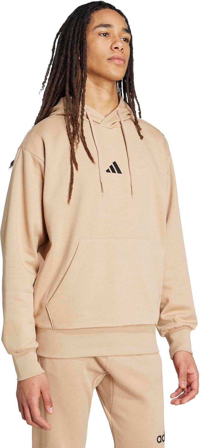 image:imageadidas mens Essentials Feelcozy Fleece HoodieWarm SandstoneBlack