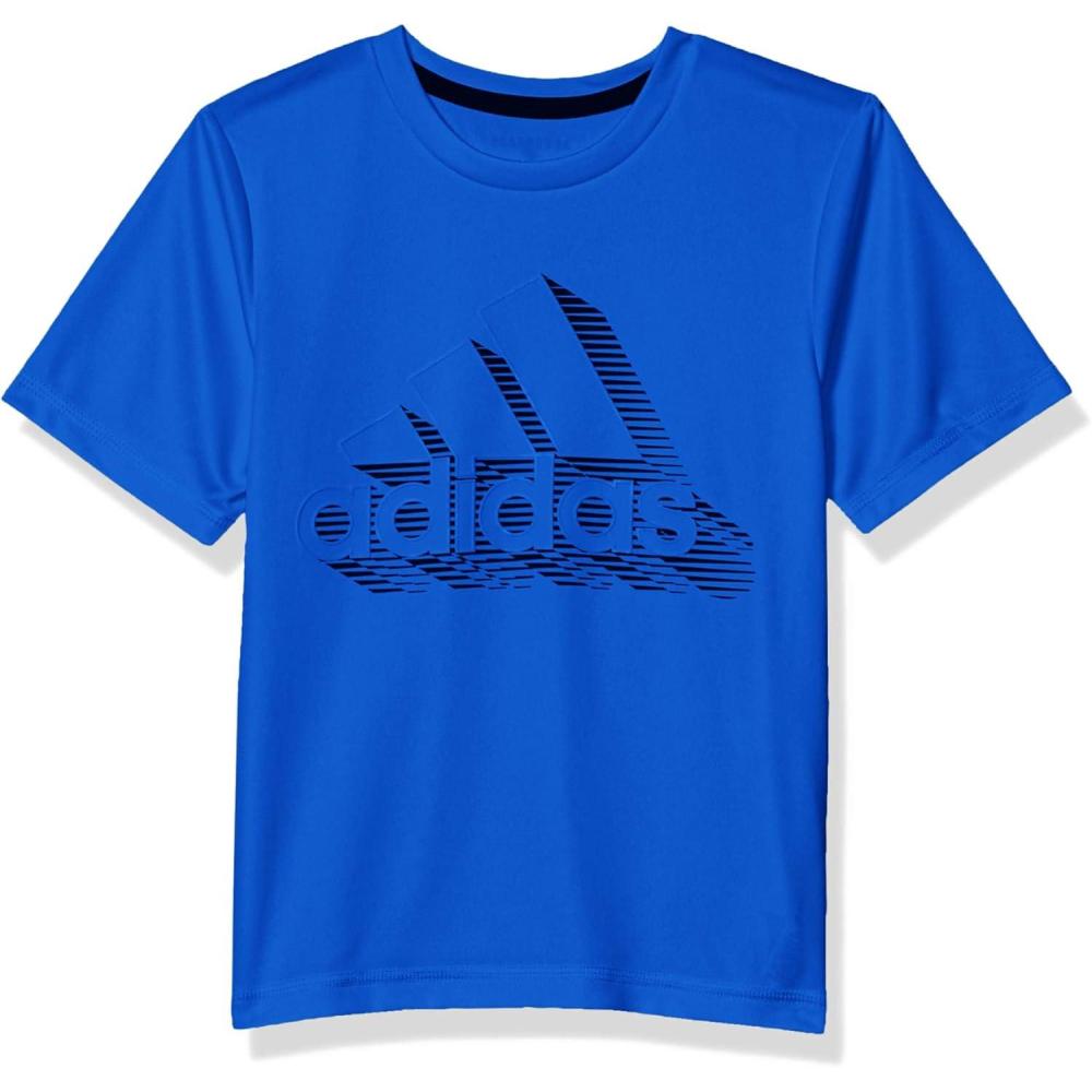 image:imageadidas Boys Stay Dry Climalite Short Sleeve TShirtSpeed Lines Bos Bright Blue