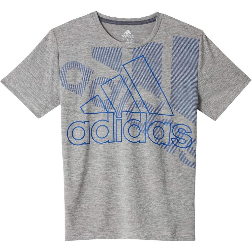 image:imageadidas Boys Stay Dry Climalite Short Sleeve TShirtStatement Bos Grey Heather