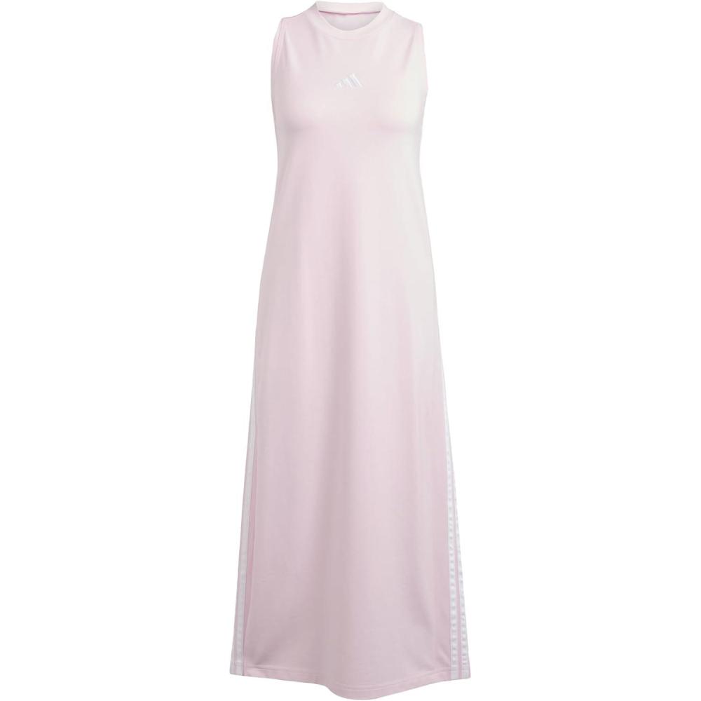 image:imageadidas Womens Essentials 3Stripes Long Racerback DressClear Pink White