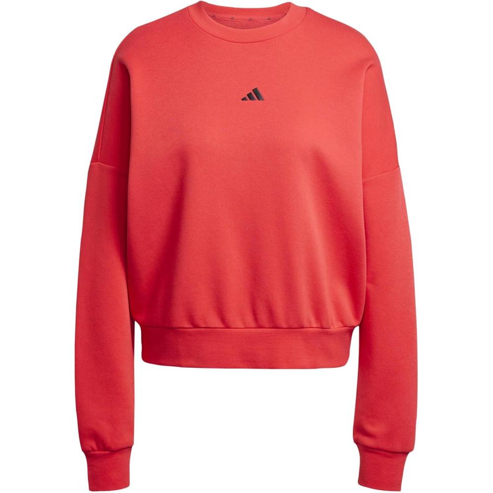 image:imageadidas Womens Essentials Small Logo Feel Cozy SweatshirtPure RubyBlack