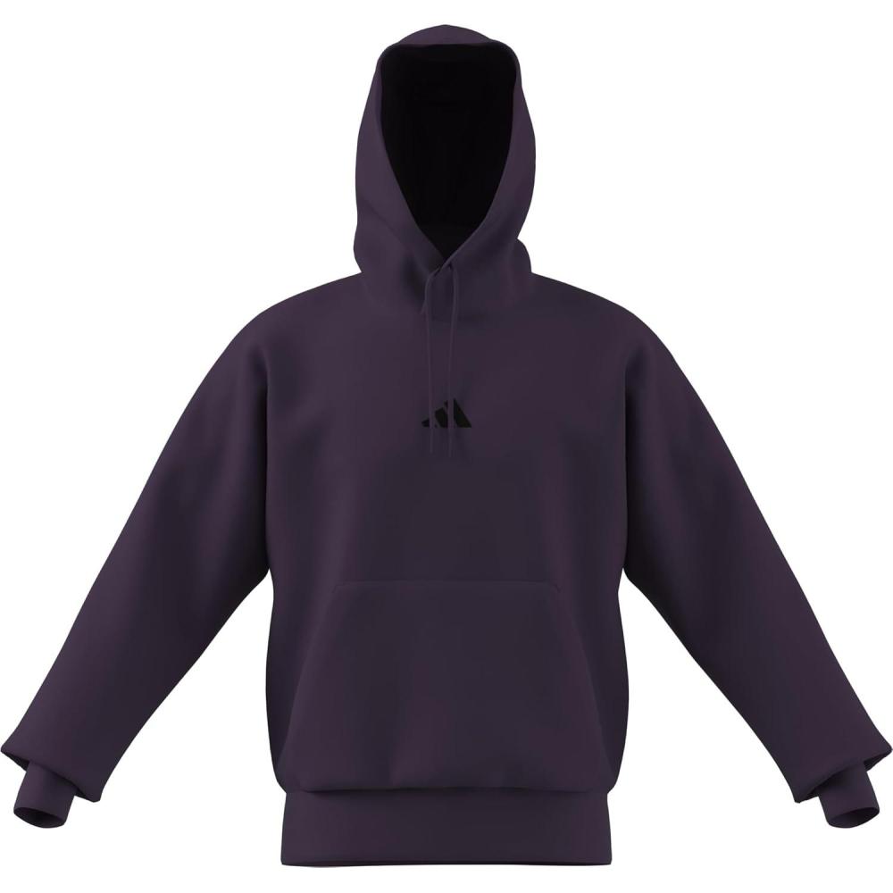 image:imageadidas mens Essentials Feelcozy Fleece HoodieAurora PlumBlack