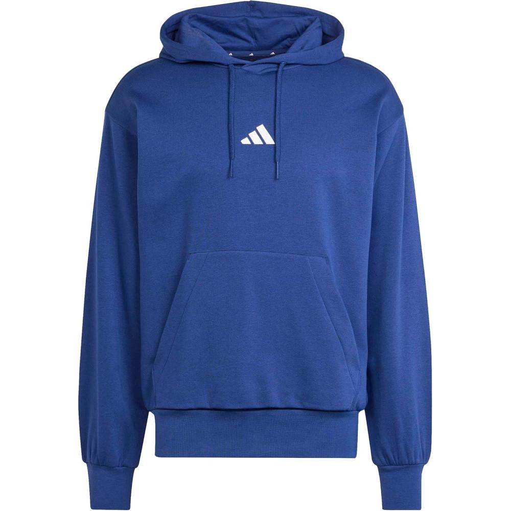 image:imageadidas mens Essentials Feelcozy Fleece HoodieDark BlueWhite