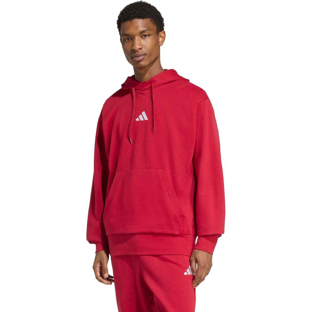 image:imageadidas mens Essentials Feelcozy Fleece HoodieMaroonWhite