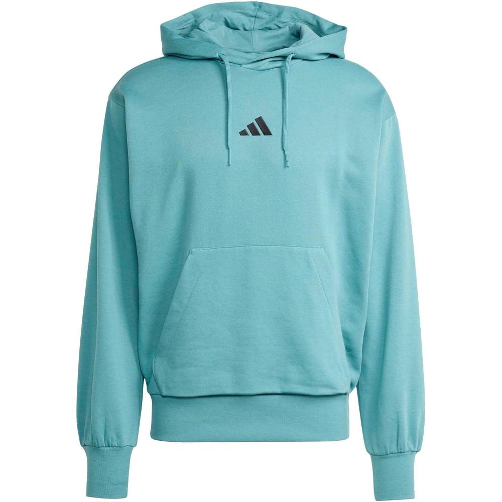 image:imageadidas mens Essentials Feelcozy Fleece HoodiePowder TealBlack