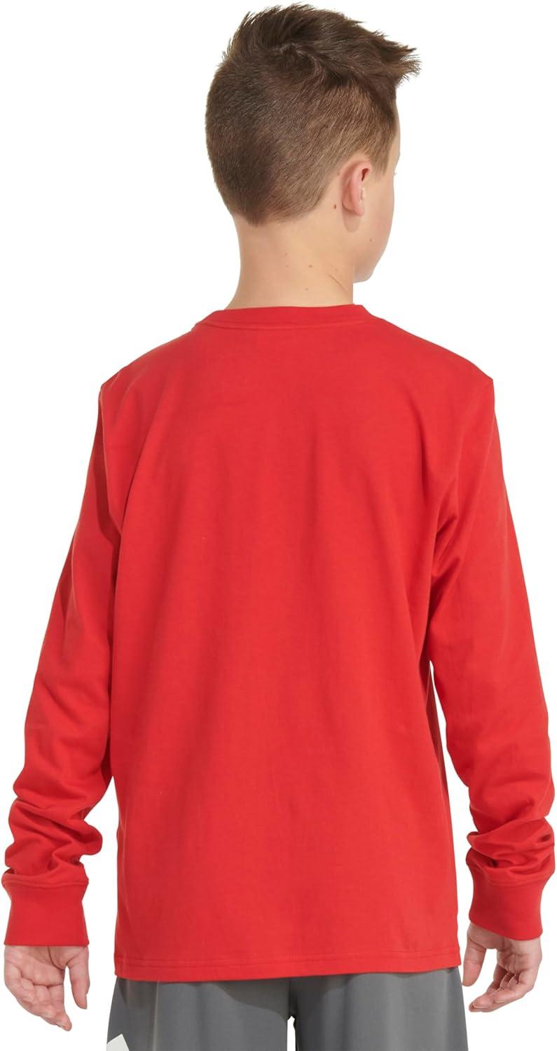 image:imageAdidas Boys Long Sleeve Cotton Badge of Sport Logo TShirtBright Red Camo