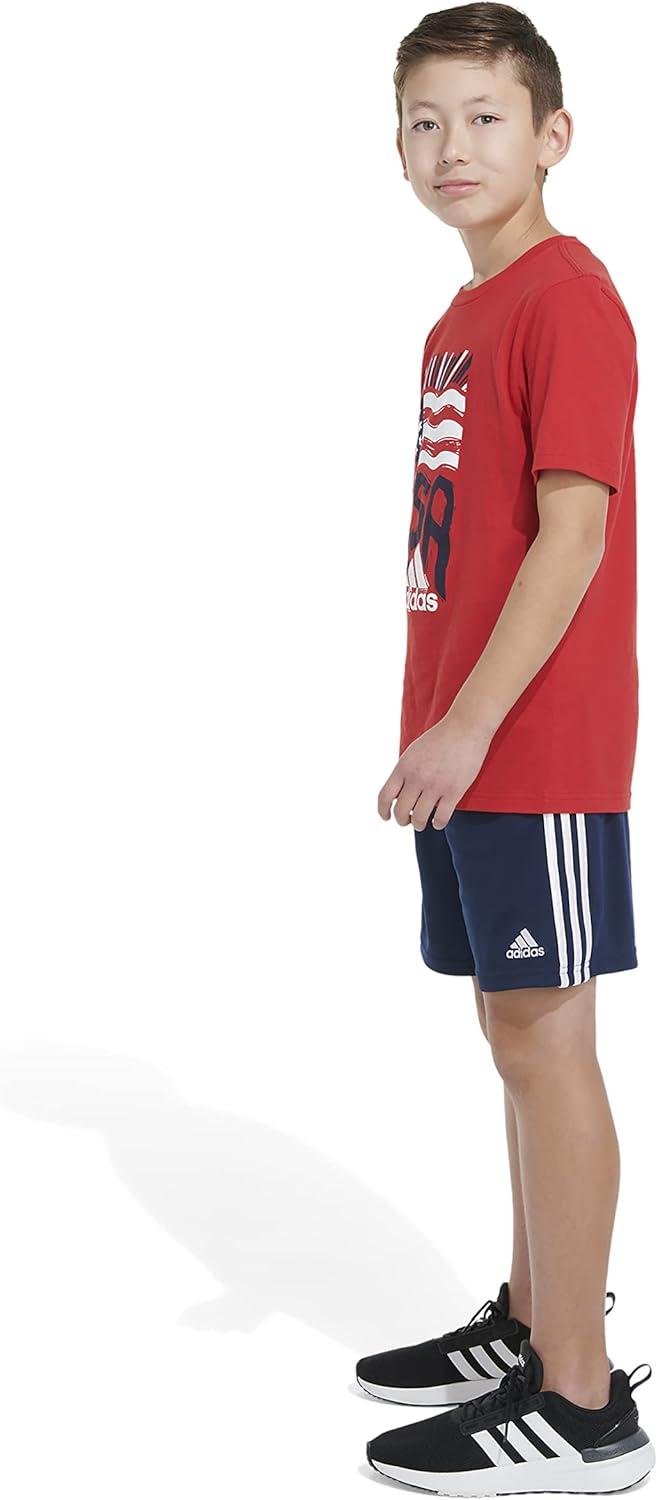 image:imageAdidas Boys Short Sleeve Cotton USA Graphic TShirtBetter Scarlet
