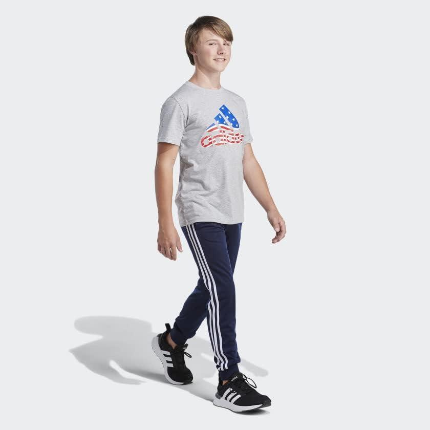 image:imageAdidas Boys Short Sleeve Cotton USA Graphic TShirtMedium Grey Heather