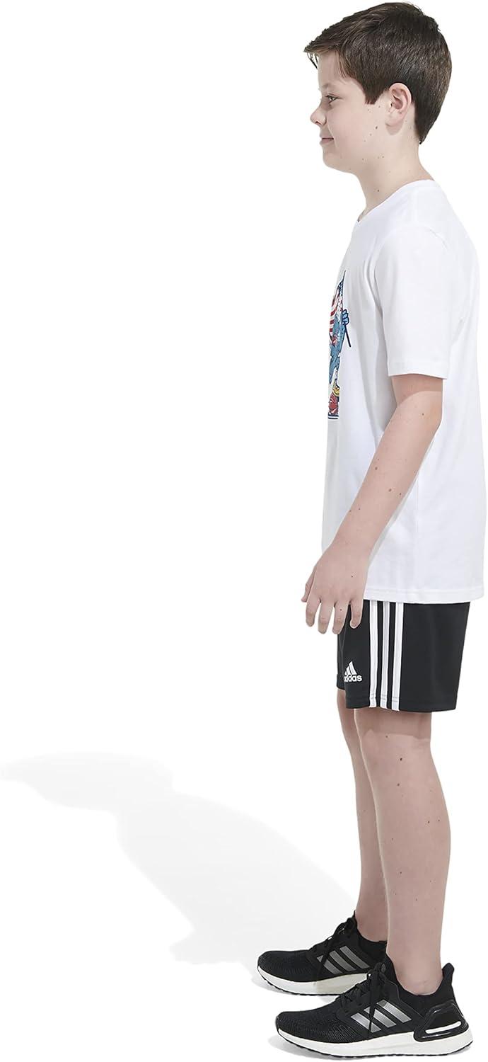 image:imageAdidas Boys Short Sleeve Cotton USA Graphic TShirtWhite