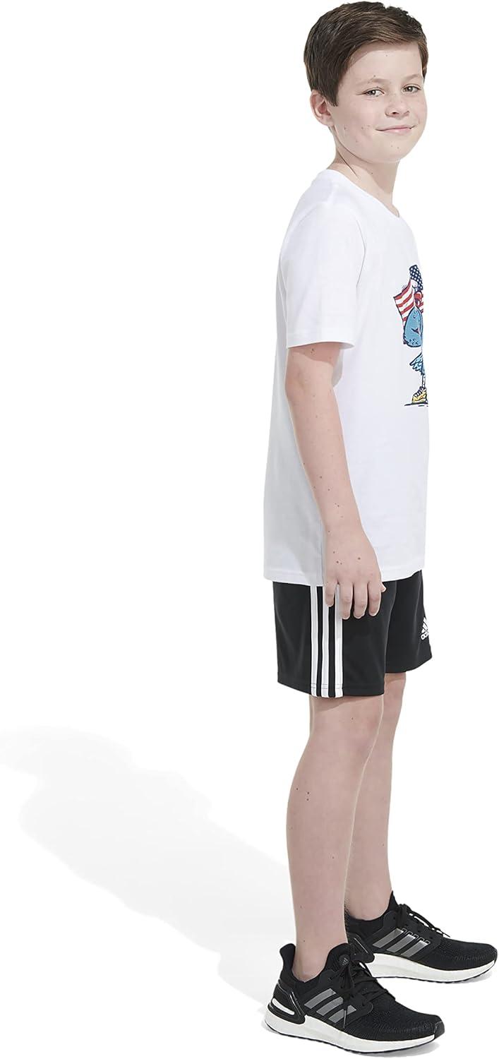 image:imageAdidas Boys Short Sleeve Cotton USA Graphic TShirtWhite