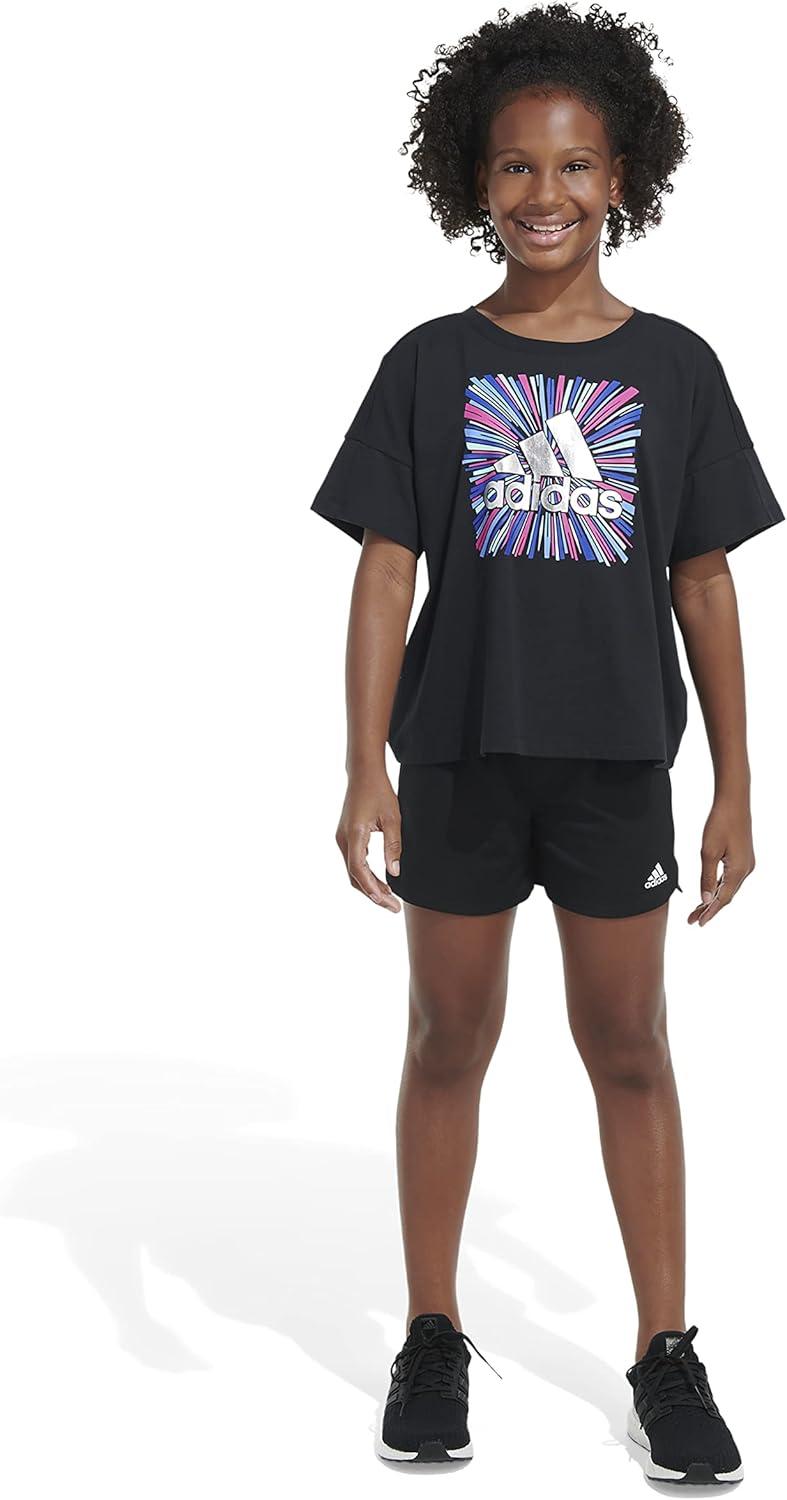 image:imageadidas Girls Short Sleeve Loose Boxy TeeBlack