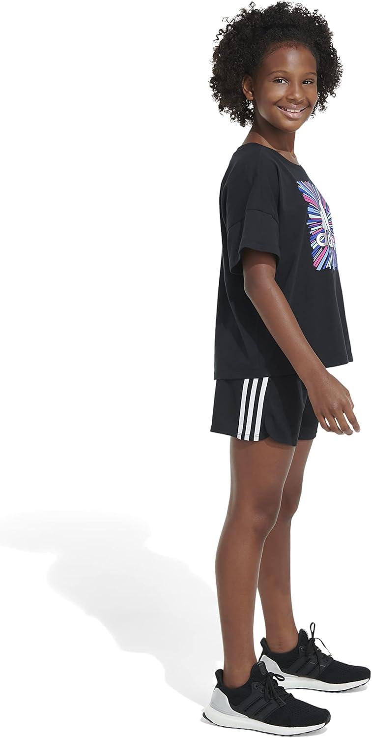 image:imageadidas Girls Short Sleeve Loose Boxy TeeBlack