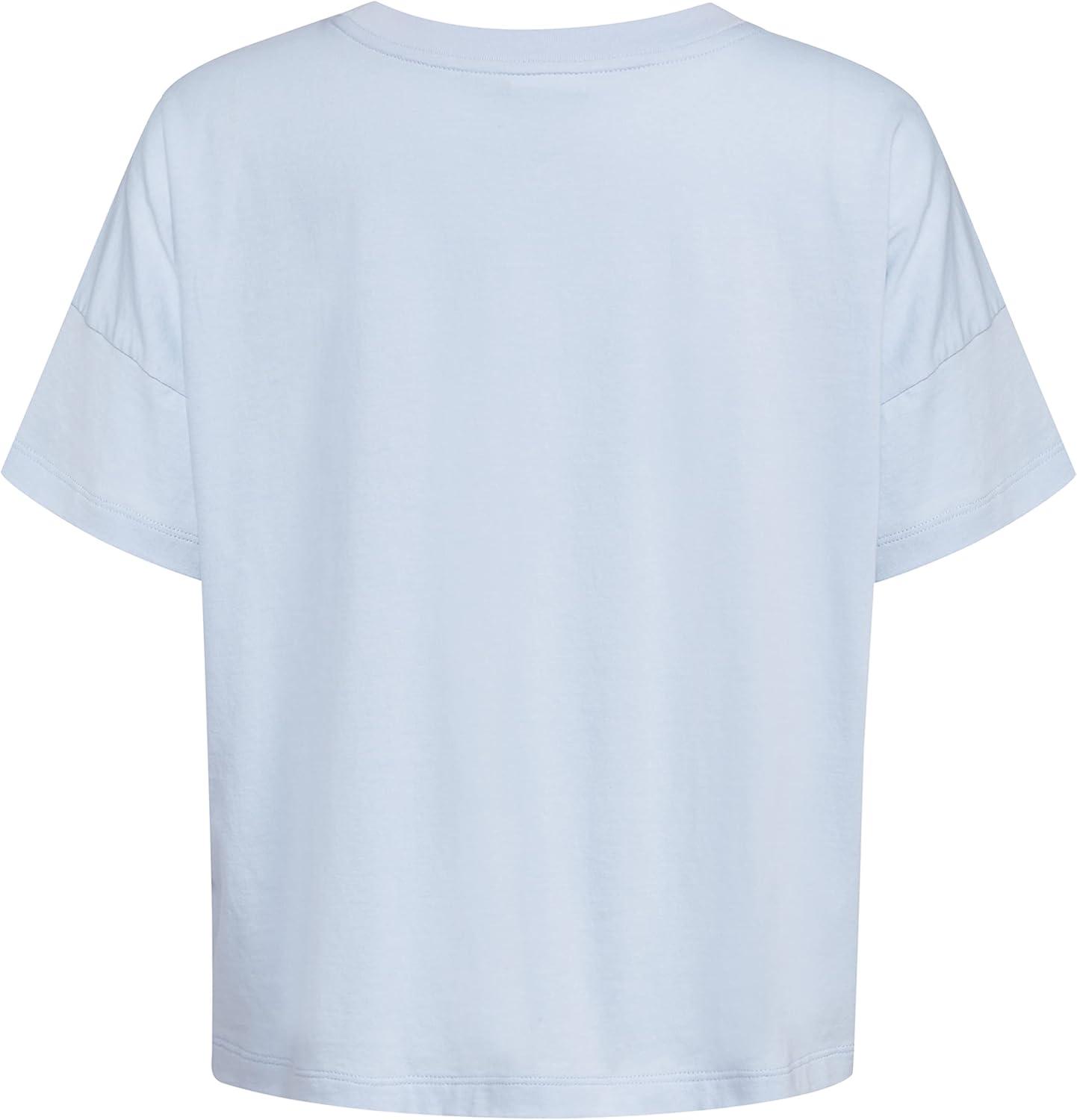image:imageadidas Girls Short Sleeve Loose Boxy TeeBlue Dawn