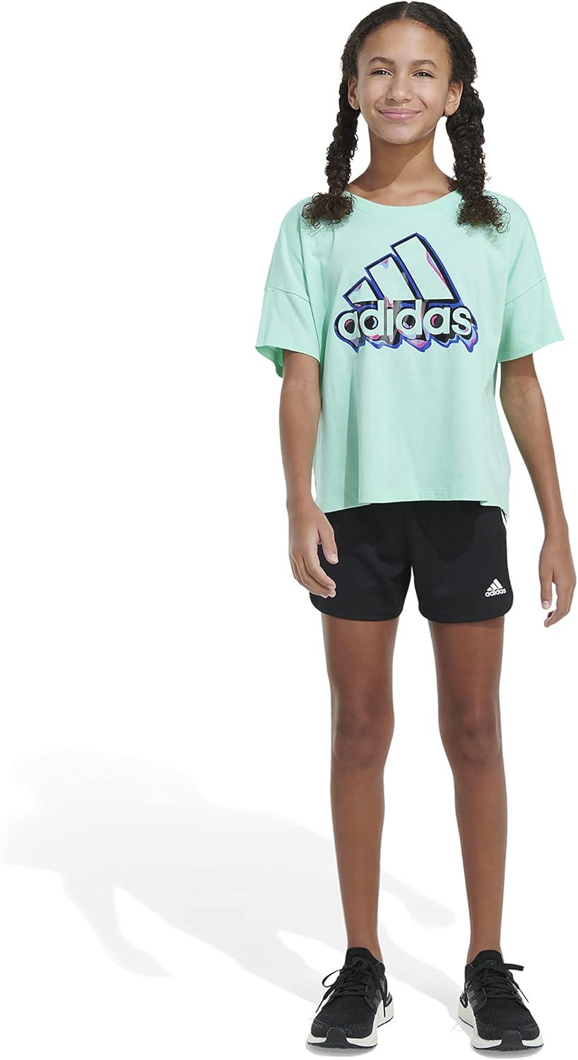 image:imageadidas Girls Short Sleeve Loose Boxy TeeEasy Green